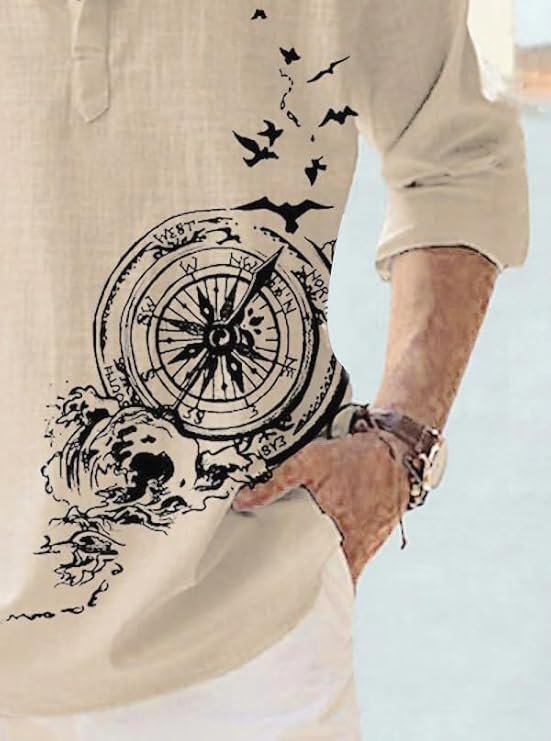 Men's Cotton Blend Mandarin Collar Self One Design Full Sleeve Casual Short Kurta - Image 3