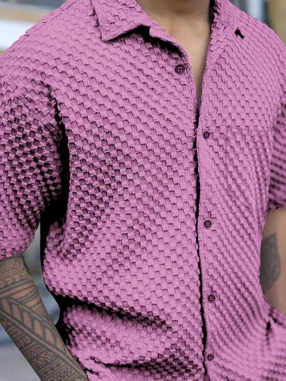 Half Sleeve Stylish Button Down Shirt's ll Men's Pocket Shirt - Image 3